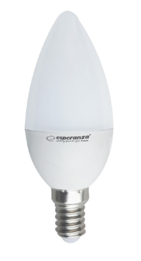 Lâmpada LED C37 E14 5W Branco Q. 3000K 470Lm - ESPERANZA