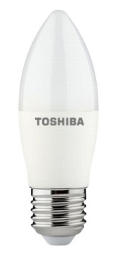 Lâmpada LED C37 E27 8W 3000K - TOSHIBA