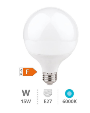 Lampada LED E27 C5 G95 220V 15W Branco F. 6000K 1500Lm