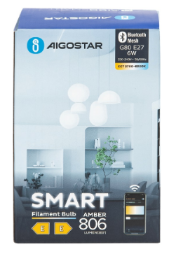 Lâmpada LED Inteligente E27 G80 Filamento Mesh Bluetooth 220V 6W 2700K~6500K 806Lm (Âmbar)