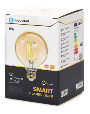 Lâmpada LED Inteligente E27 G95 Filamento Smart Wi-Fi 220V 6W 2700K ~ 6500K 806Lm (Âmbar)