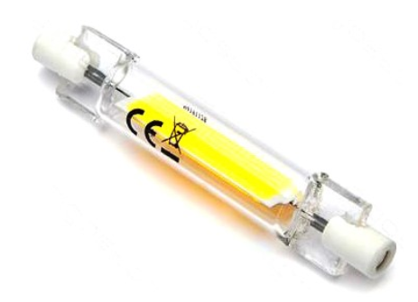 Lampada LED R7S 78mm 4,5W Branco Frio 6000K 450Lm - Vidro