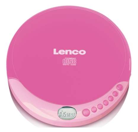 Leitor de CD-R/RW Portátil CD 011 (Rosa) - LENCO