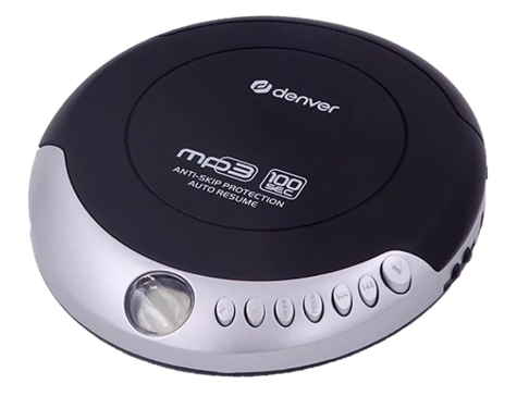 Leitor de CDs Portátil MP3 (Preto/Cinzento) - DENVER