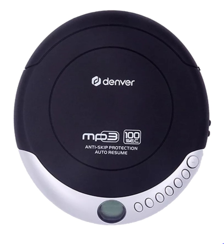Leitor de CDs Portátil MP3 (Preto/Cinzento) - DENVER