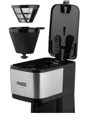 Máquina de Café de Filtro 600W 0,75L (Inox/ Preto) - PRINCESS