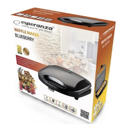 Máquina de Waffles 1000W (Preto) - ESPERANZA