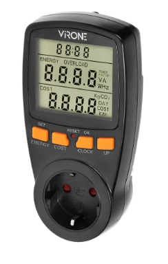 Medidor Digital de Custos de Energia Dupla Tarifa (3680W) - VIRONE