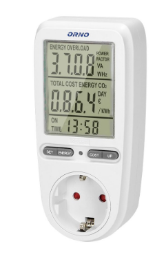 Medidor Digital de Custos de Energia, Potência, Corrente, Frequência, ... (3680W) - ORNO