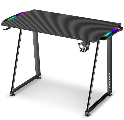 Mesa Gaming Auri RGB Gaming Station (Preto) - ALPHA-GAMER