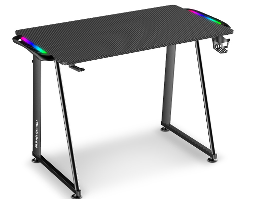 Mesa Gaming Auri RGB Gaming Station (Preto) - ALPHA-GAMER
