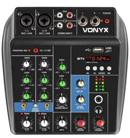 Mesa de Mistura 2 Canais com USB/BT (VMM100) - VONYX