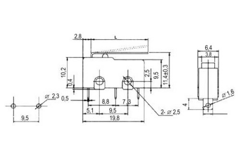 Micro Switch Miniatura c/ Patilha 17mm