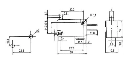Micro Switch s/ Patilha