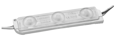 Módulo de 3 LEDs SMD3030 1,50W Branco Frio 6000K (74 x 20 x 9,8mm)