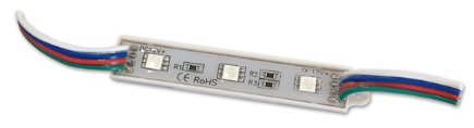Módulo de 3 LEDs SMD5050 RGB (90 x 11,5 x 5mm)