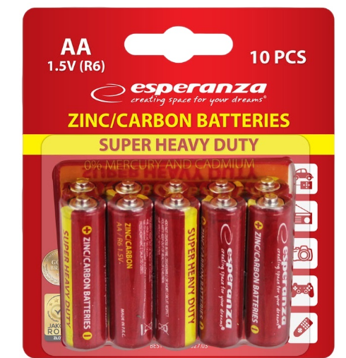 Pack 10x Pilhas Blister AA/R6 1,5V - ESPERANZA