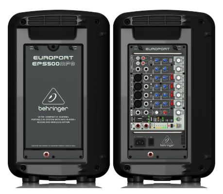 Pack 2x Colunas Amplificadas 2 x 8" 500W (EPS500MP3) - Behringer
