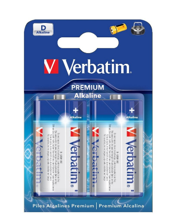 Pack 2x Pilhas Alcalinas LR20 1,5V - VERBATIM