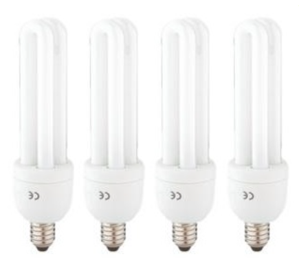 Pack 4x Lampadas Economizadoras E14 220V 2U 15W Branco Q. 3000K 825Lm