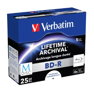 Pack 5x Blue-Ray BD-R M-Disc 4x 25GB - VERBATIM