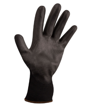 Par Luvas de Protecção em Nylon e Revestimento Poliuretano Preto (Tamanho 7) - WORKFIT