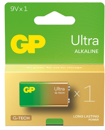 Pilha Alcalina 6LR61 9V (ULTRA) - GP