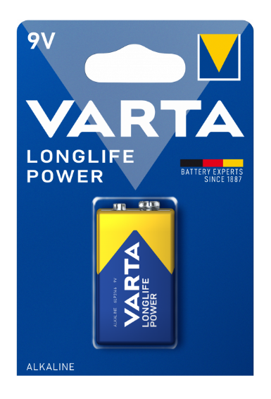 Pilha Alcalina LongLife Power 4922 9V 6LR61 - VARTA