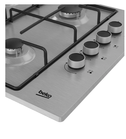 Placa de Gás Butano 4 Bocas (Inox) - BEKO