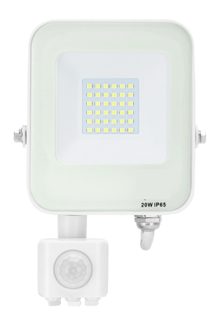 Projector LED Slim IP65 220V Branco 4000K 20W 1800Lm c/ Sensor (Branco)