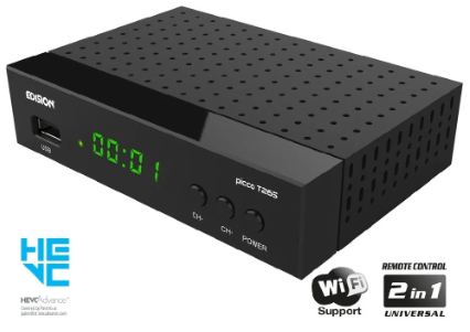 Receptor DVB-T2/C (TDT+Cabo) H.265 Full HD c/ USB - EDISION PICCO T265+