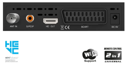 Receptor DVB-T2/C (TDT+Cabo) H.265 Full HD c/ USB - EDISION PICCO T265+