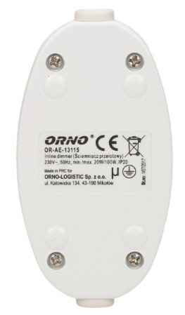 Regulador de Luz Dimmer 230V 100W (Branco) - ORNO