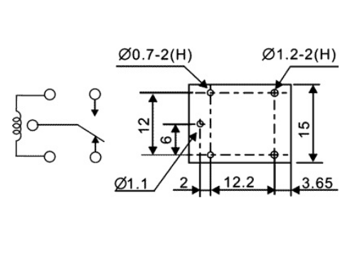 Relé Mini SPDT 6V DC 10A - RAYEX LEG-6