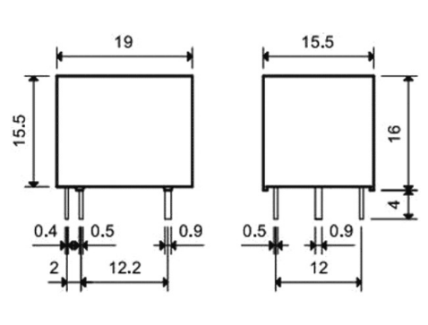 Relé SPDT 24V CC 10A Contacto Simples - FINDER