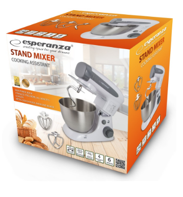 Robot de Cozinha / Processador de Alimentos 4L 800W (Branco) - ESPERANZA