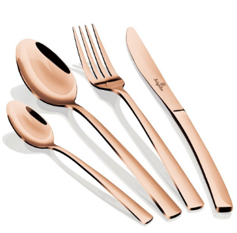 Set de Talheres 16 Peças Aço Inoxidável (Mirror Rose Gold) - BERLINGER HAUS