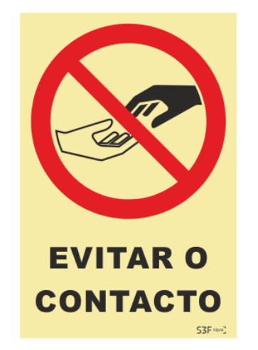 Sinal de Proibição de Contacto - Fotoluminescente (150mmx200mm)