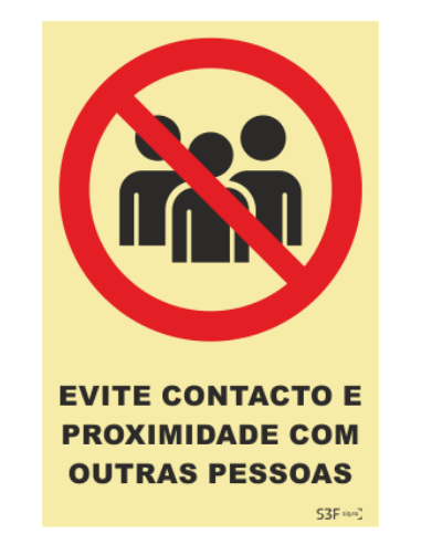 Sinal de Proibição de Contacto ou Proximidade - Fotoluminescente (150mmx200mm)