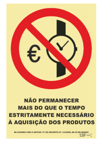 Sinal de Proibição de Exceder Limite de Tempo - Fotoluminescente (150mmx200mm)