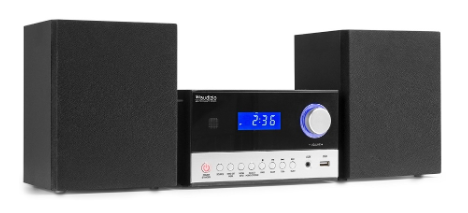 Sistema Hi-Fi Arles 50W Bluetooh/CD/DAB+/FM/USB (Preto/Prateado) - AUDIZIO