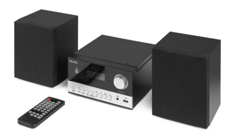 Sistema Hi-Fi Arles 50W Bluetooh/CD/DAB+/FM/USB (Preto/Prateado) - AUDIZIO