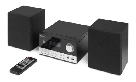 Sistema Hi-Fi Toulon 50W Bluetooh/CD/FM/USB (Preto/Prateado) - AUDIZIO