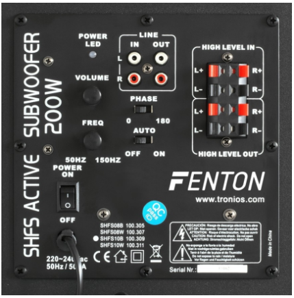 Subwoofer Activo 8" 200W (SHFS08B) - FENTON