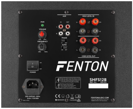 Subwoofer Amplificado 12" 400W (SHFS12B) - FENTON