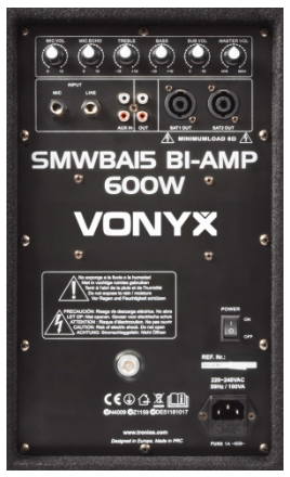 Subwoofer Bi-Amplificado 15" 600W (SMWBA15) - VONYX