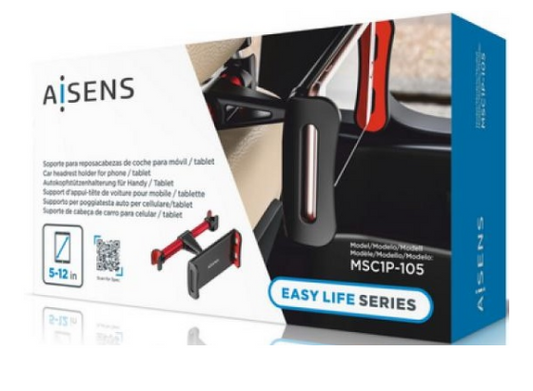 Suporte de Carro p/ Smartphone/Tablet (Preto/Vermelho) - AISENS