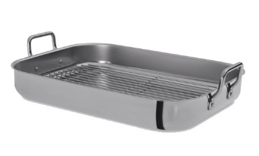 Tabuleiro c/ Asas e Grelha 36x27cm (Aço Inoxidável) - SILAMPOS
