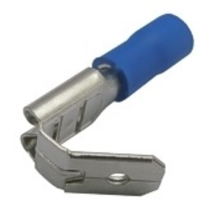 Terminal Azul Isolado 6,3mm Macho-Femea