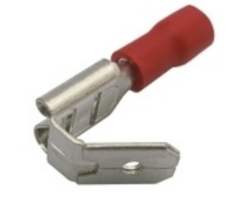 Terminal Vermelho Isolado 6,3mm Macho-Femea